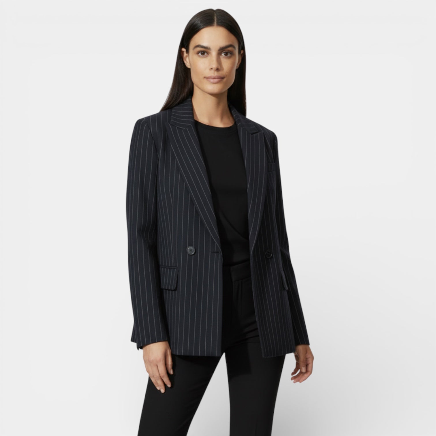 Blazer femme à rayures pinstripe – coupe structurée