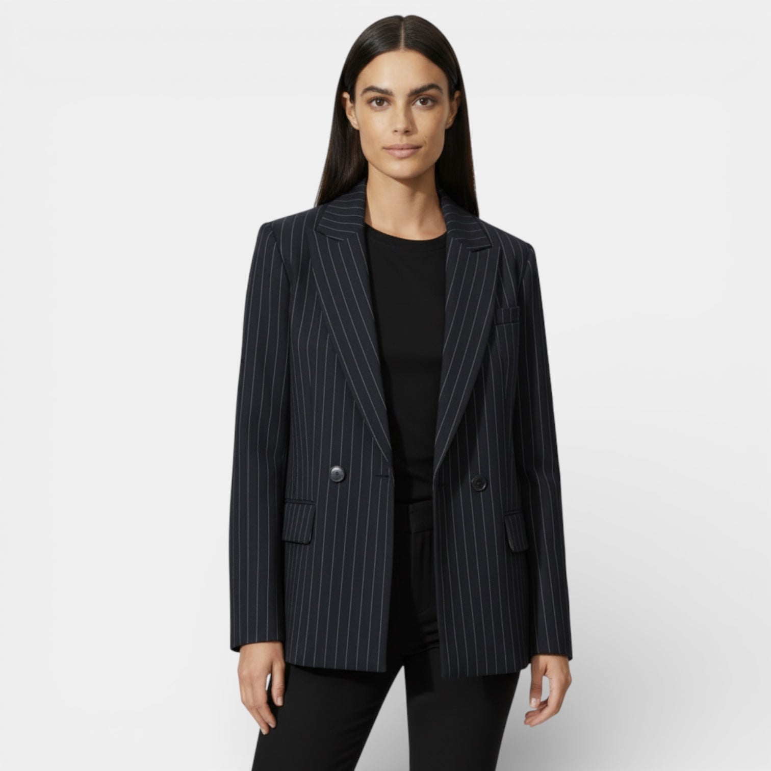 Blazer femme à rayures pinstripe – coupe structurée