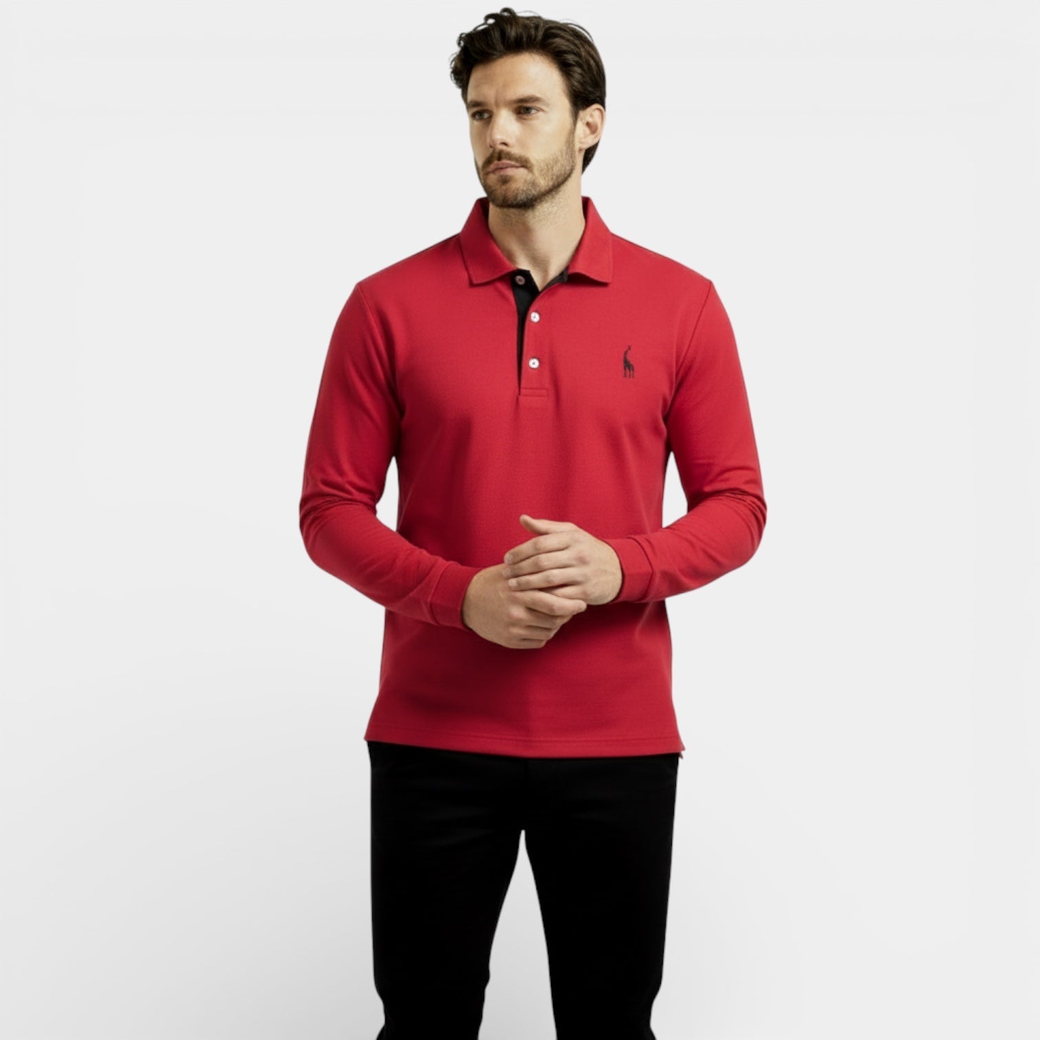 Polo classique à manches longues pour homme