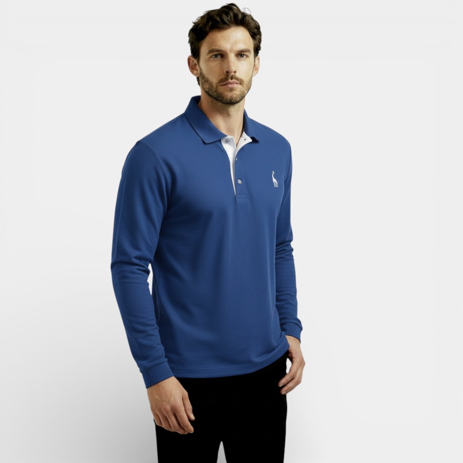 Polo classique à manches longues pour homme