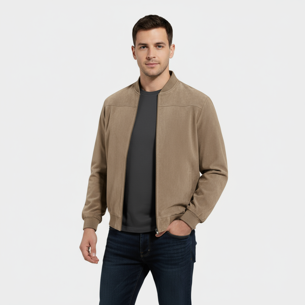 Veste bomber pour homme en simili-cuir