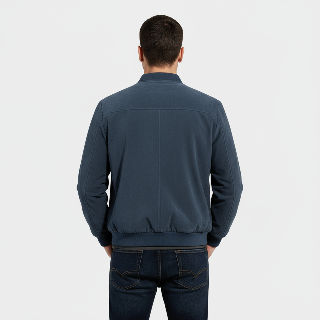 Veste bomber pour homme en simili-cuir