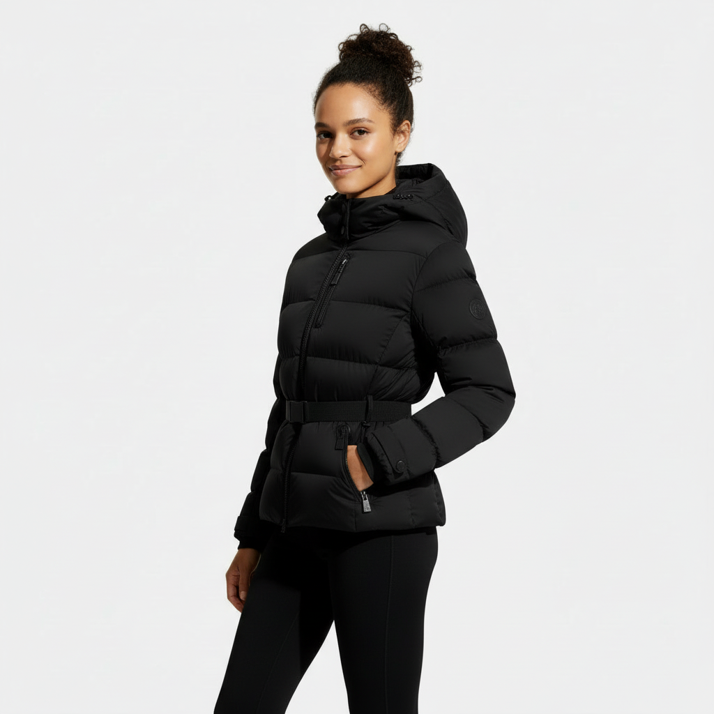 Doudoune matelassée ceinturée pour femme - Manteau d'hiver