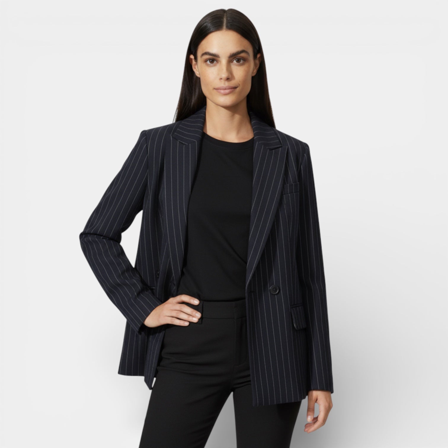 Blazer femme à rayures pinstripe – coupe structurée