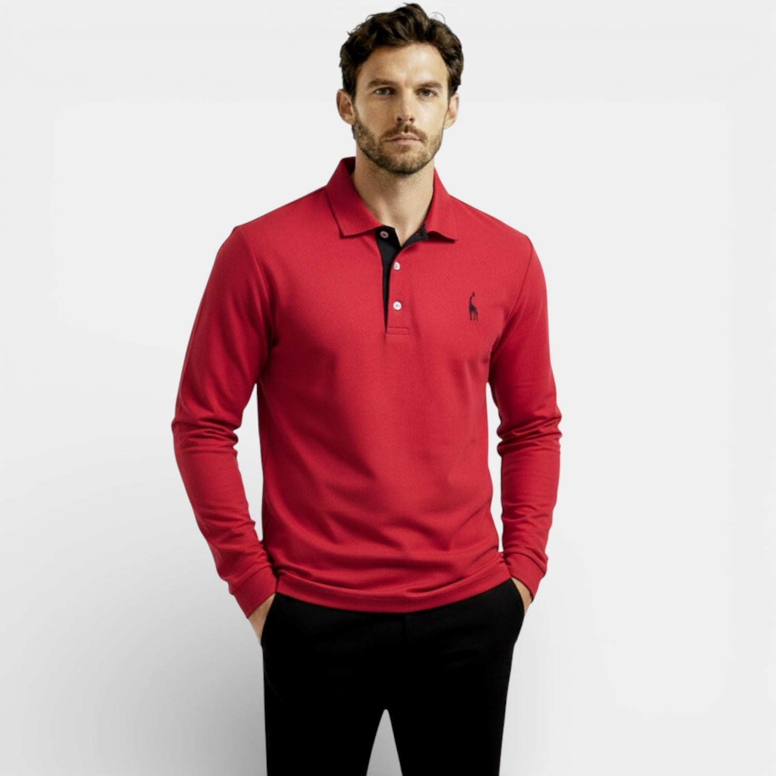 Polo classique à manches longues pour homme
