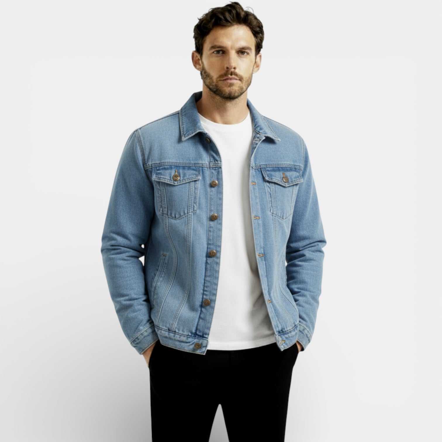 Veste en jean classique pour homme – coupe régulière
