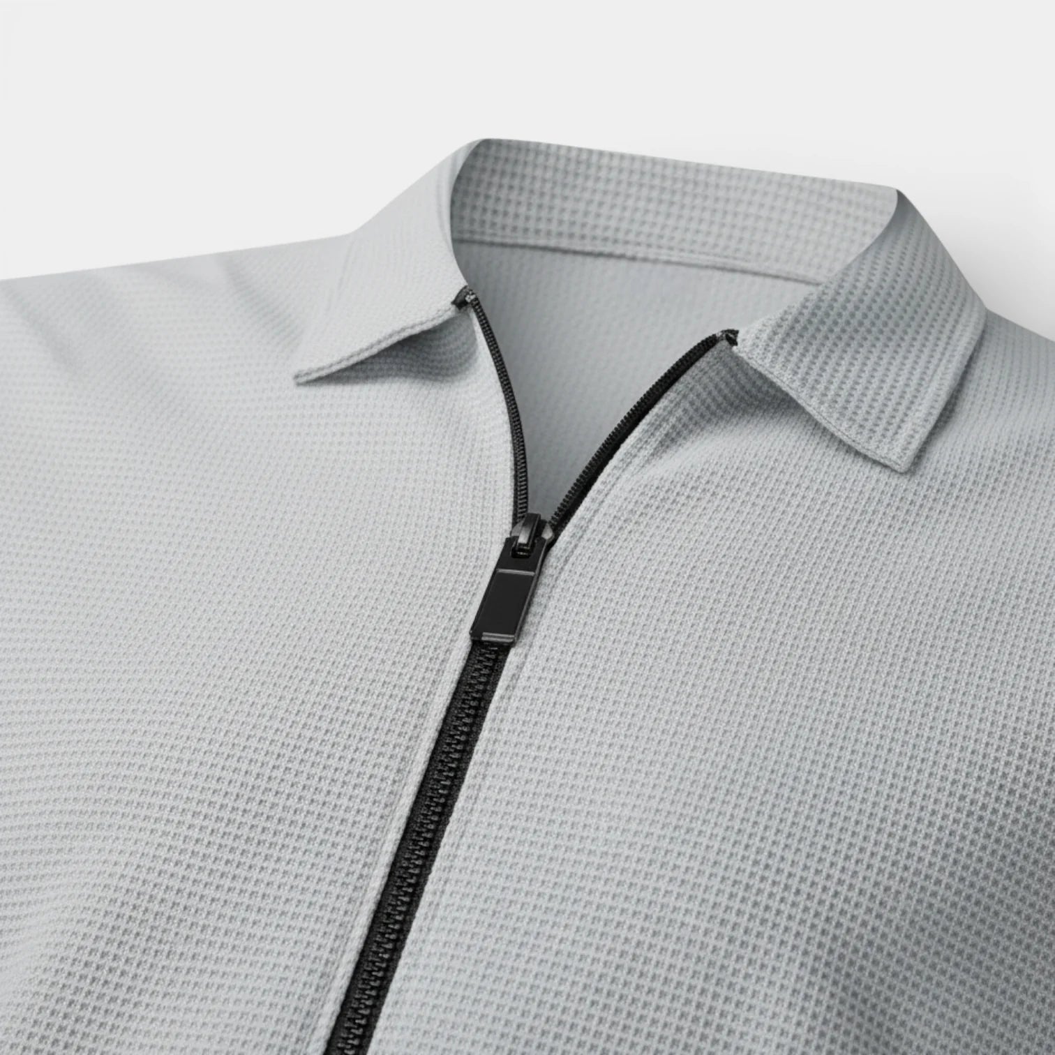 Polo tricot zippé à l'avant pour homme – col élégant