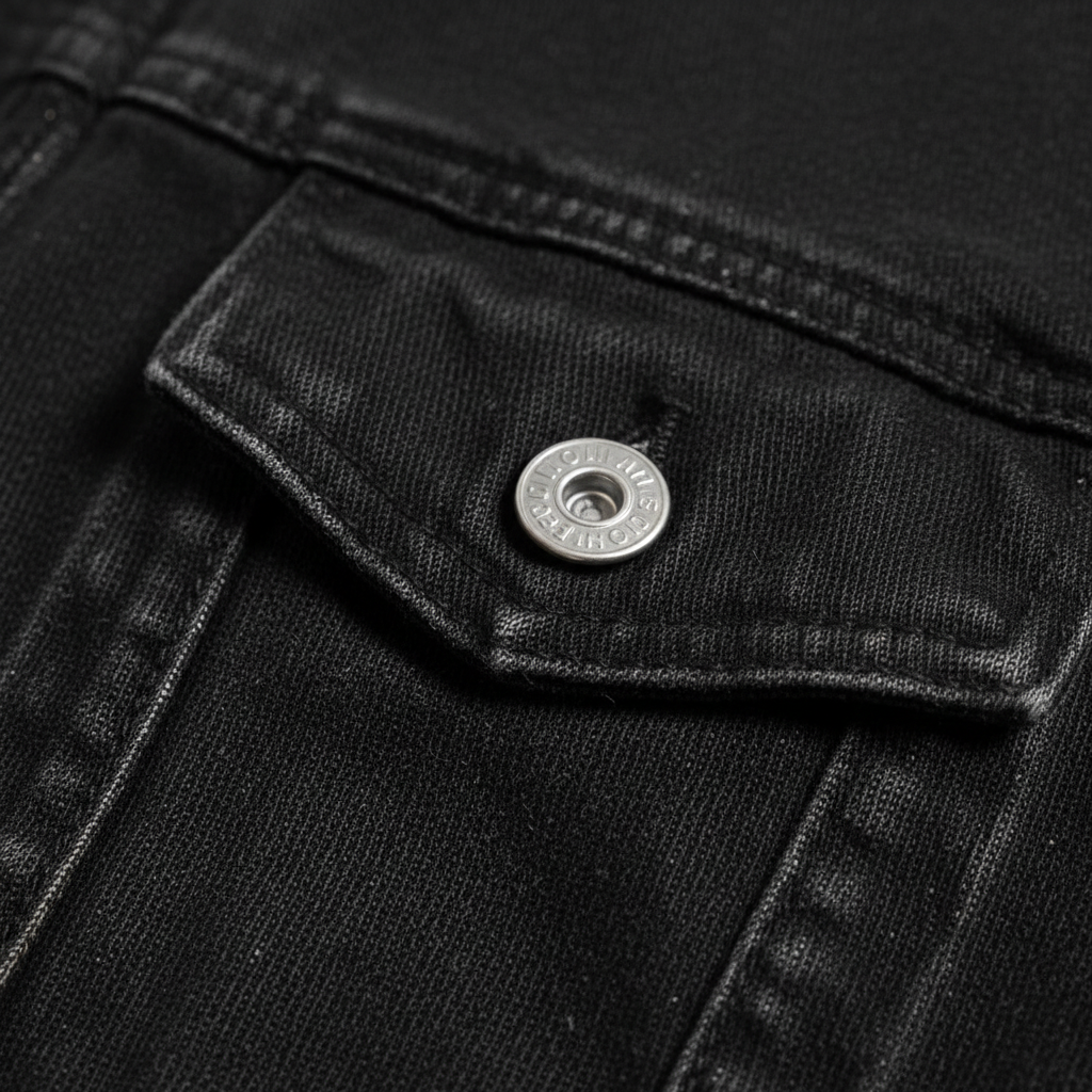 Veste en jean classique pour homme à boutons