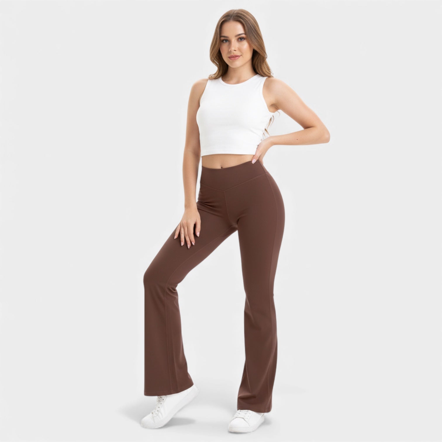 Leggings évasés à taille haute pour femmes – stretch sculptant