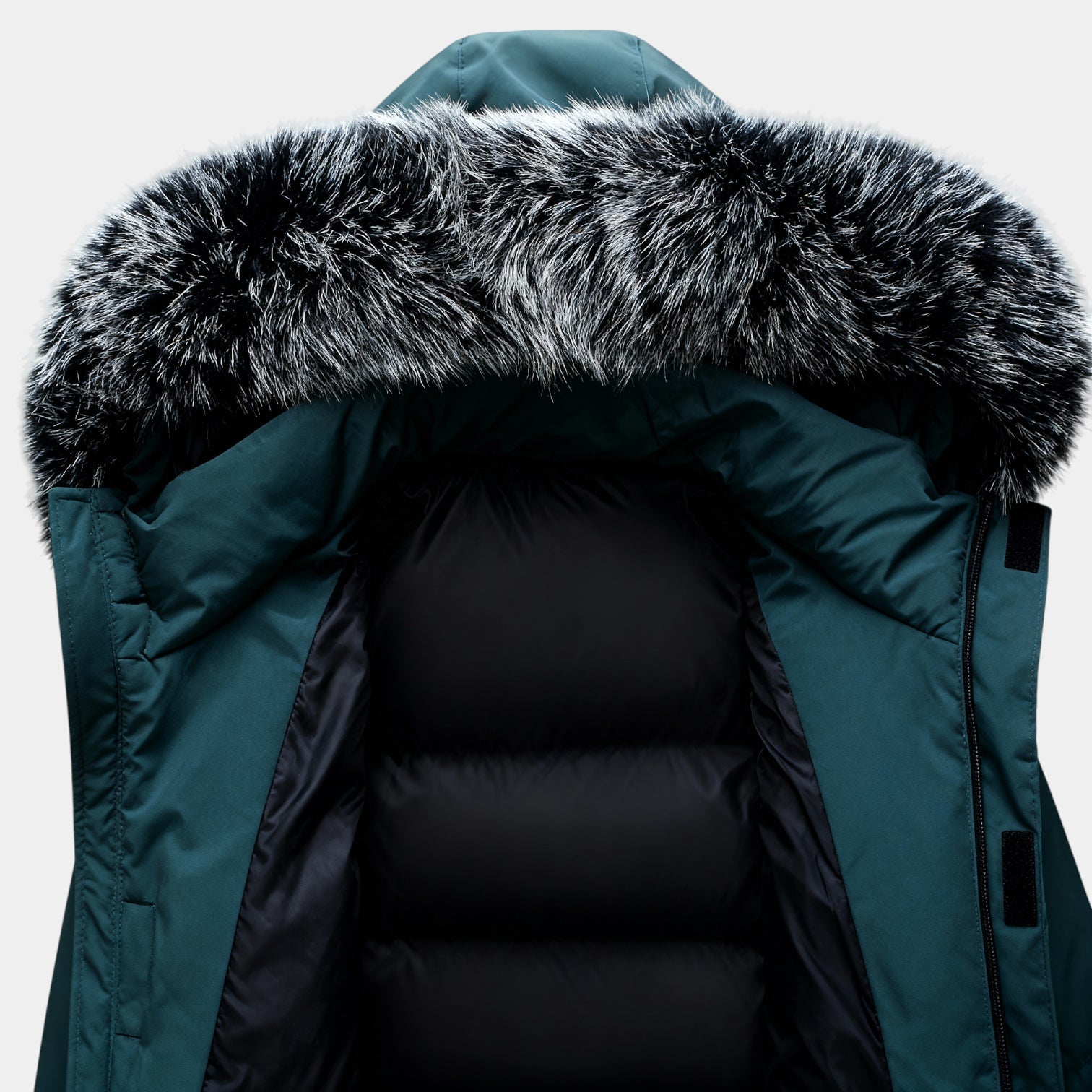 Parka long isolé pour homme avec capuche en fausse fourrure