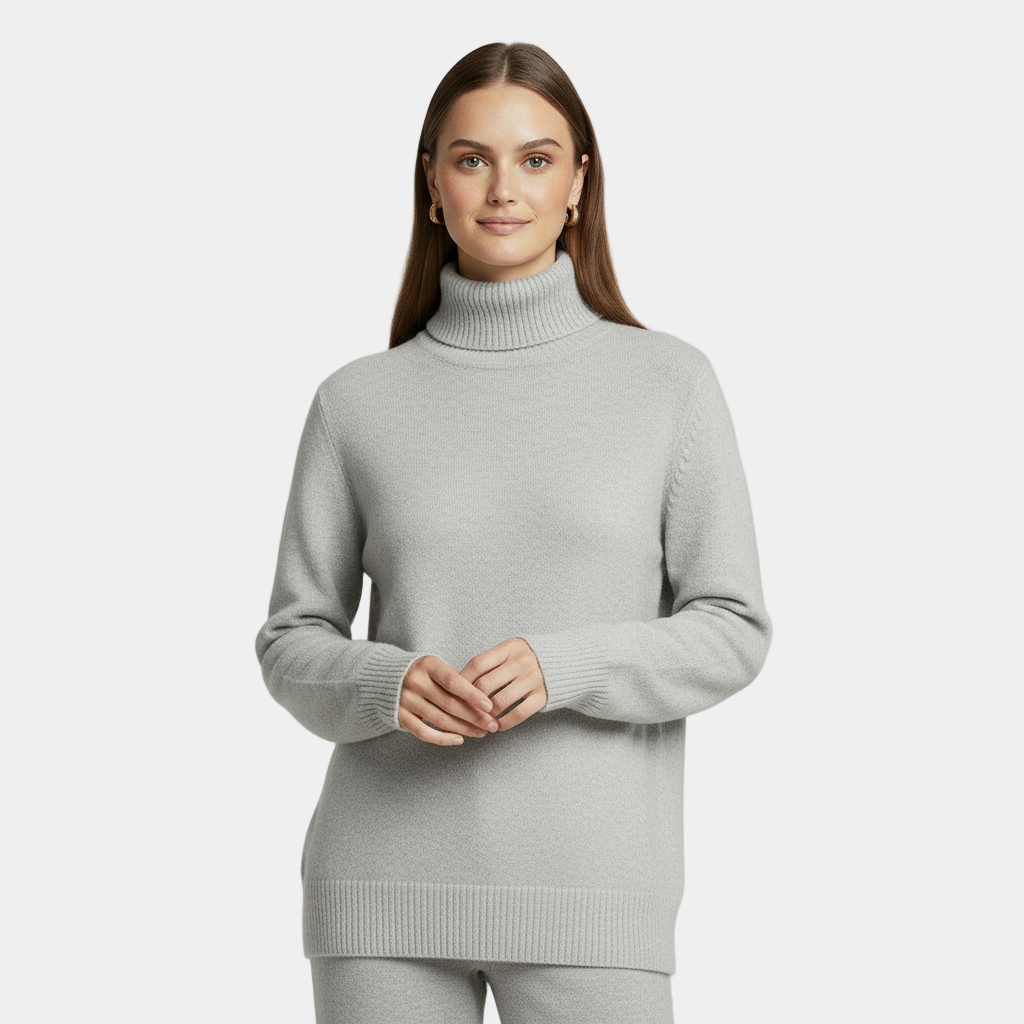 Pull en cachemire pour femme à col roulé chic
