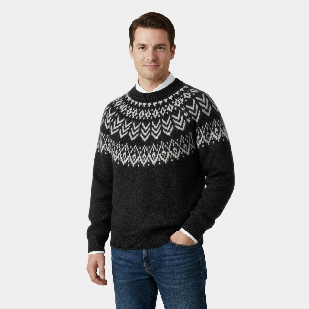 Pull de Noël en laine mérinos pour homme