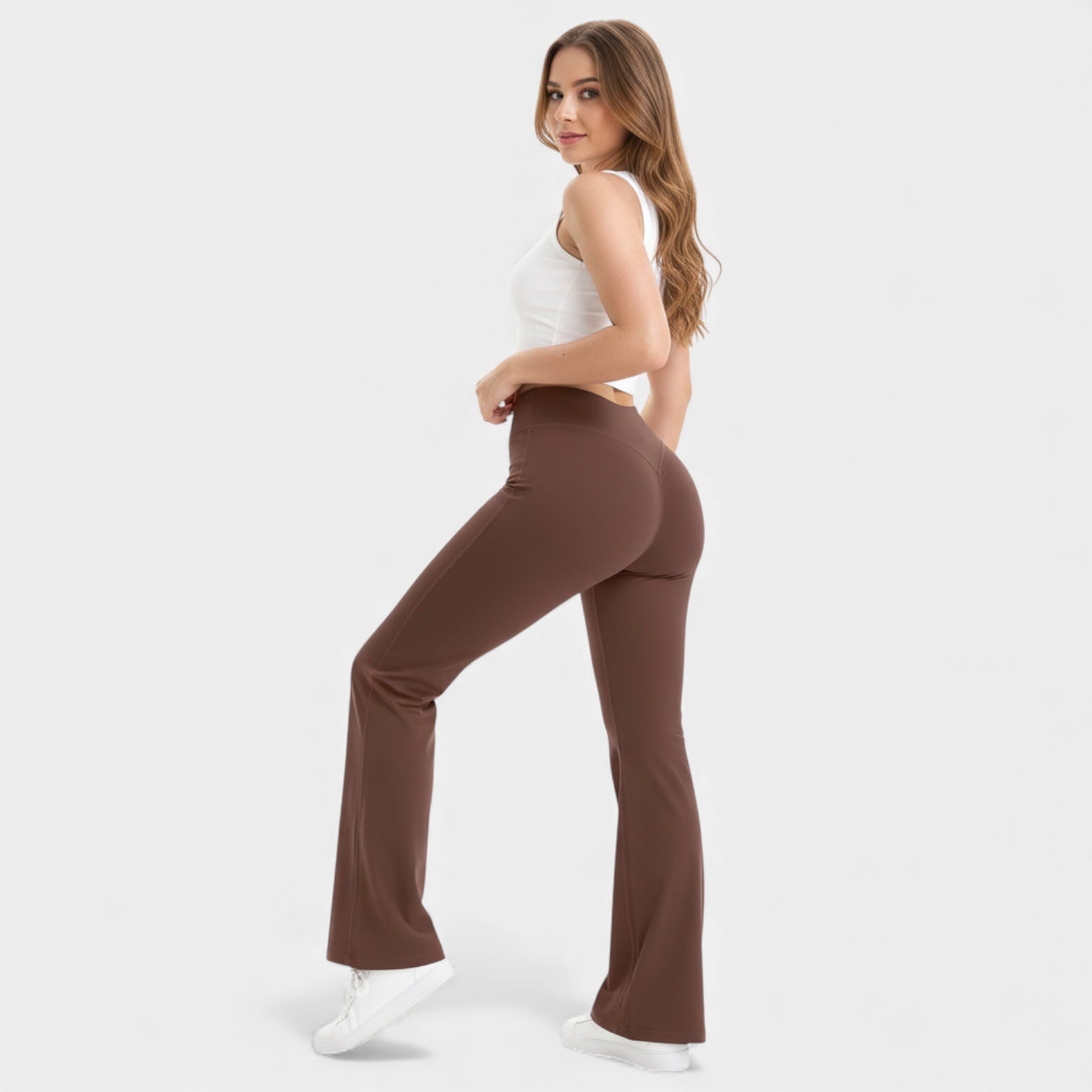 Leggings évasés à taille haute pour femmes – stretch sculptant