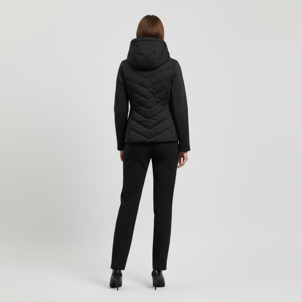 Veste coupe-vent matelassée pour femmes avec manches extensibles
