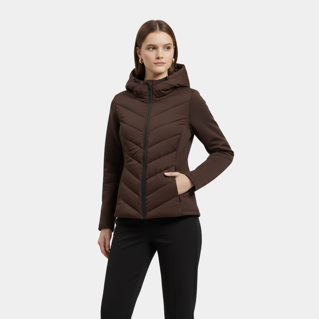 Veste coupe-vent matelassée pour femmes avec manches extensibles