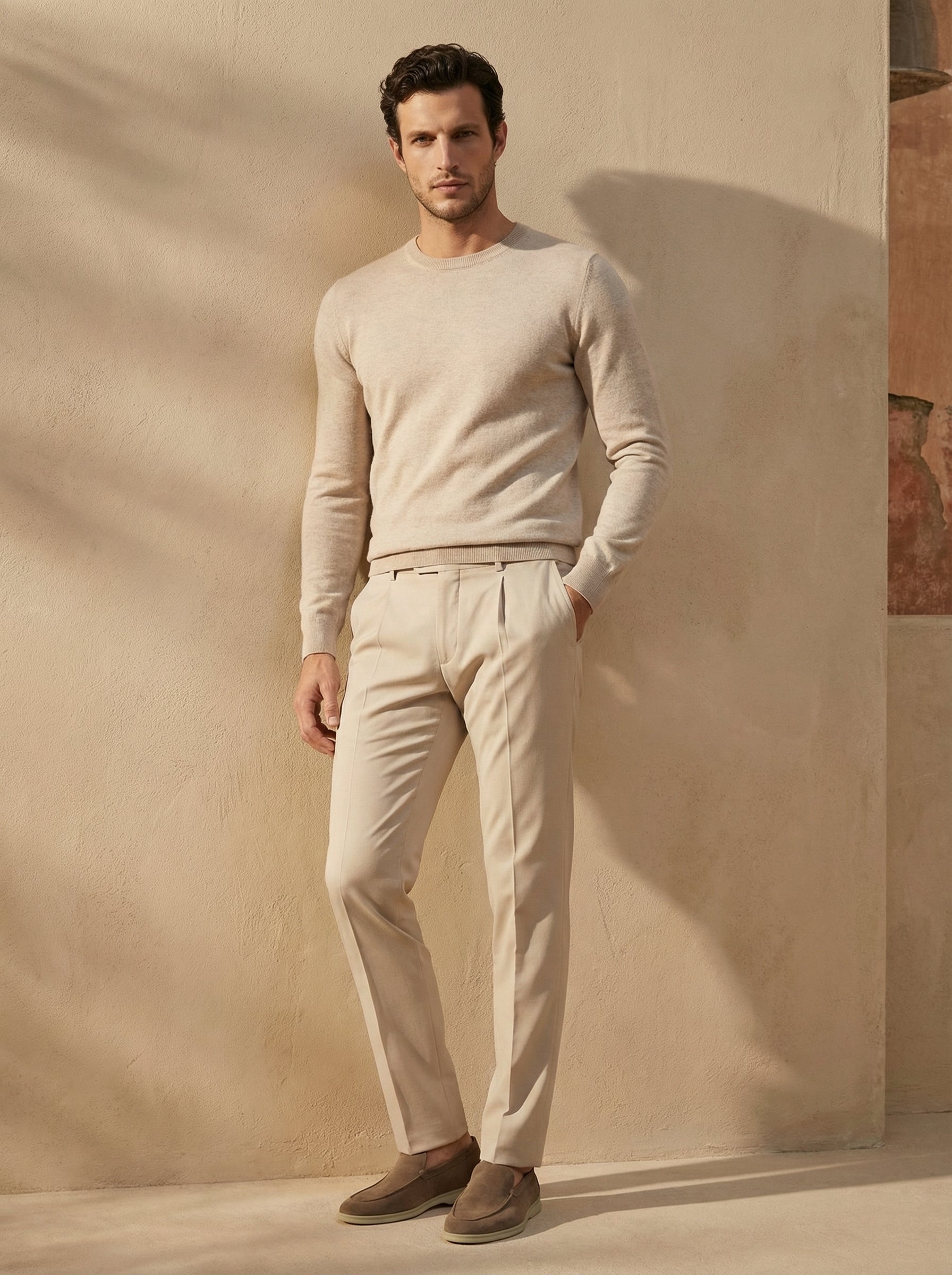 Pantalon en lin à taille haute